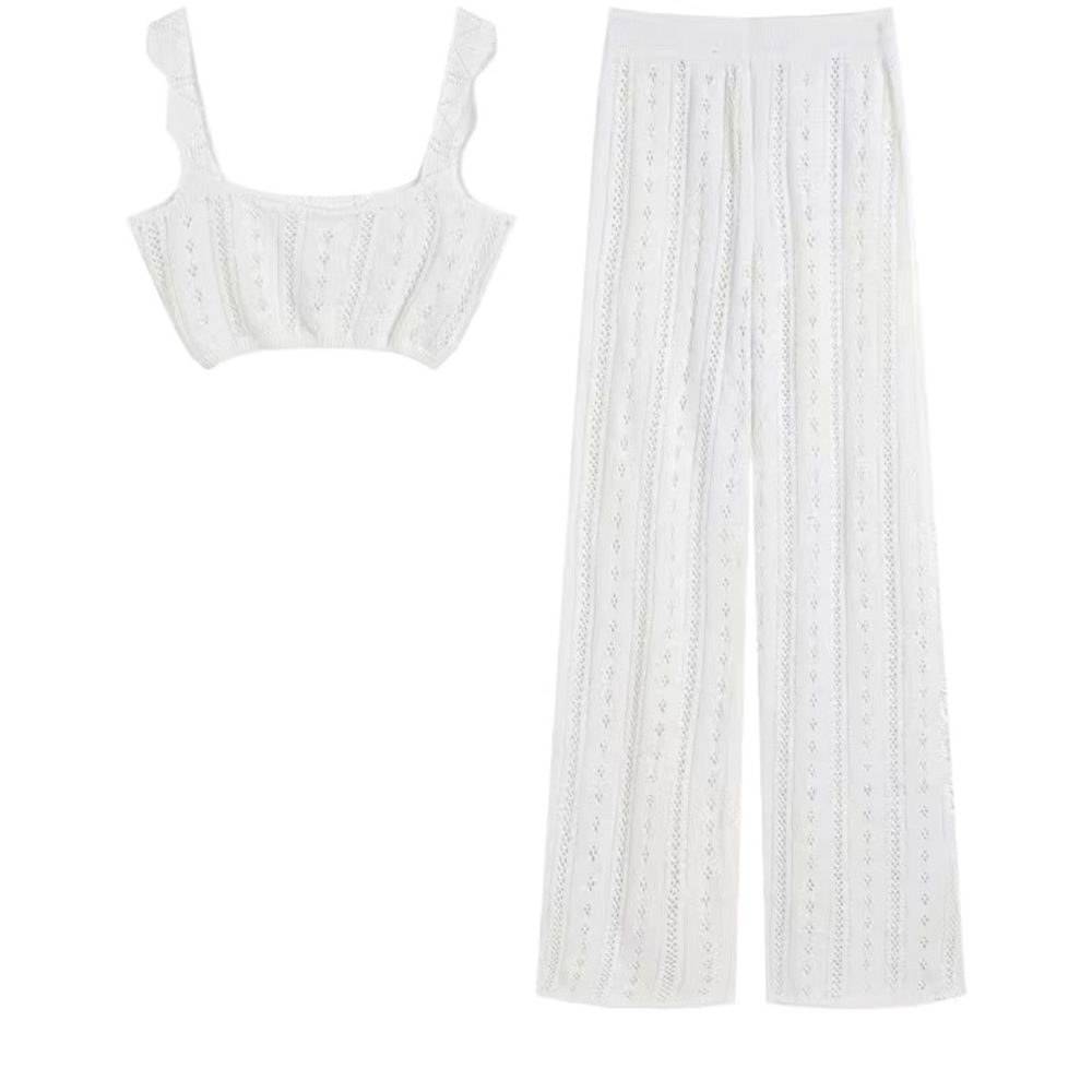 New knit sweater crochet 2 piece set
